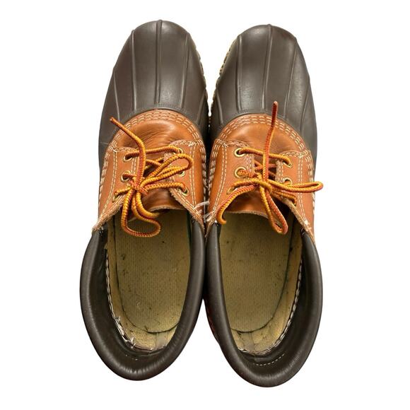 L.L.Bean Bean Boots Men\'s 10 10.5 Duck Shoes Brown Low Leather Rubber USA Read main image 7